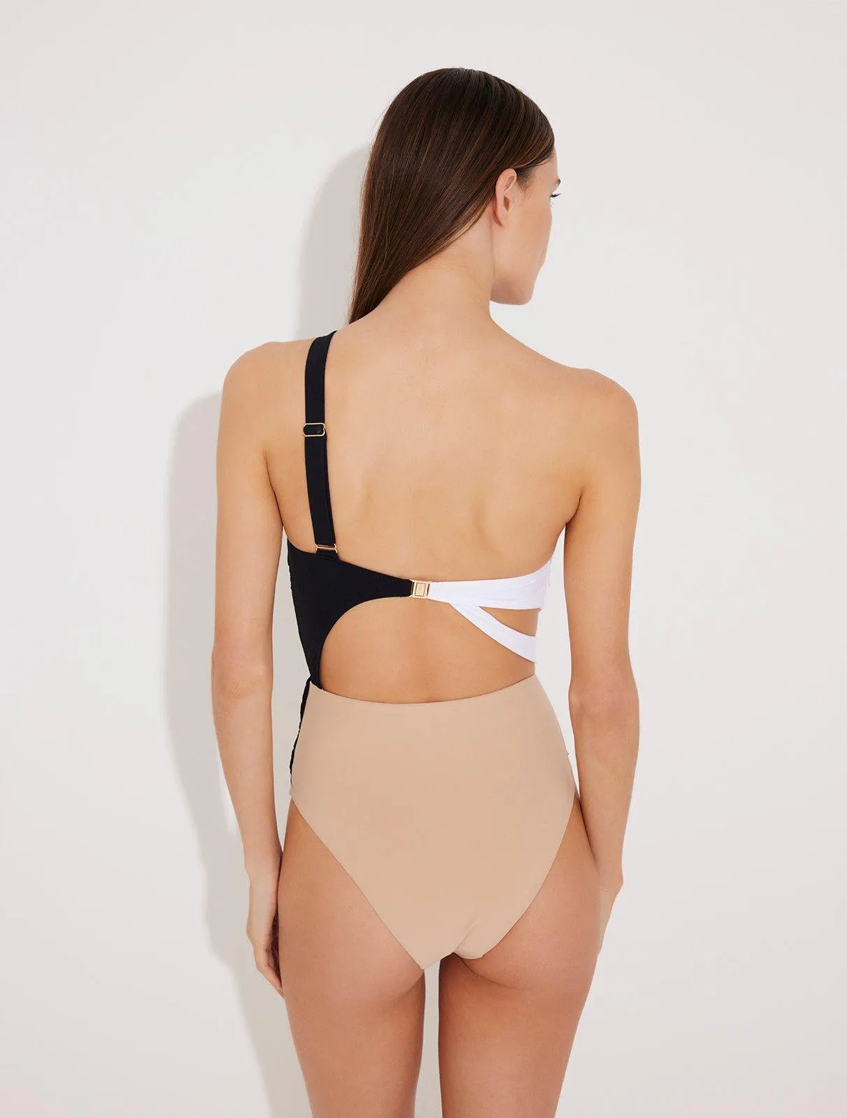 Adelina Black/Nude/White Swimsuit