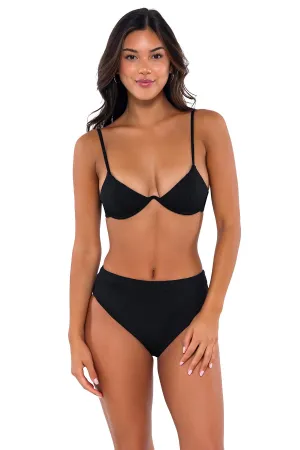 B Swim Black Baja Rib Macie Top