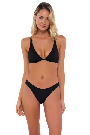 B Swim Black Baja Rib Wyatt Top