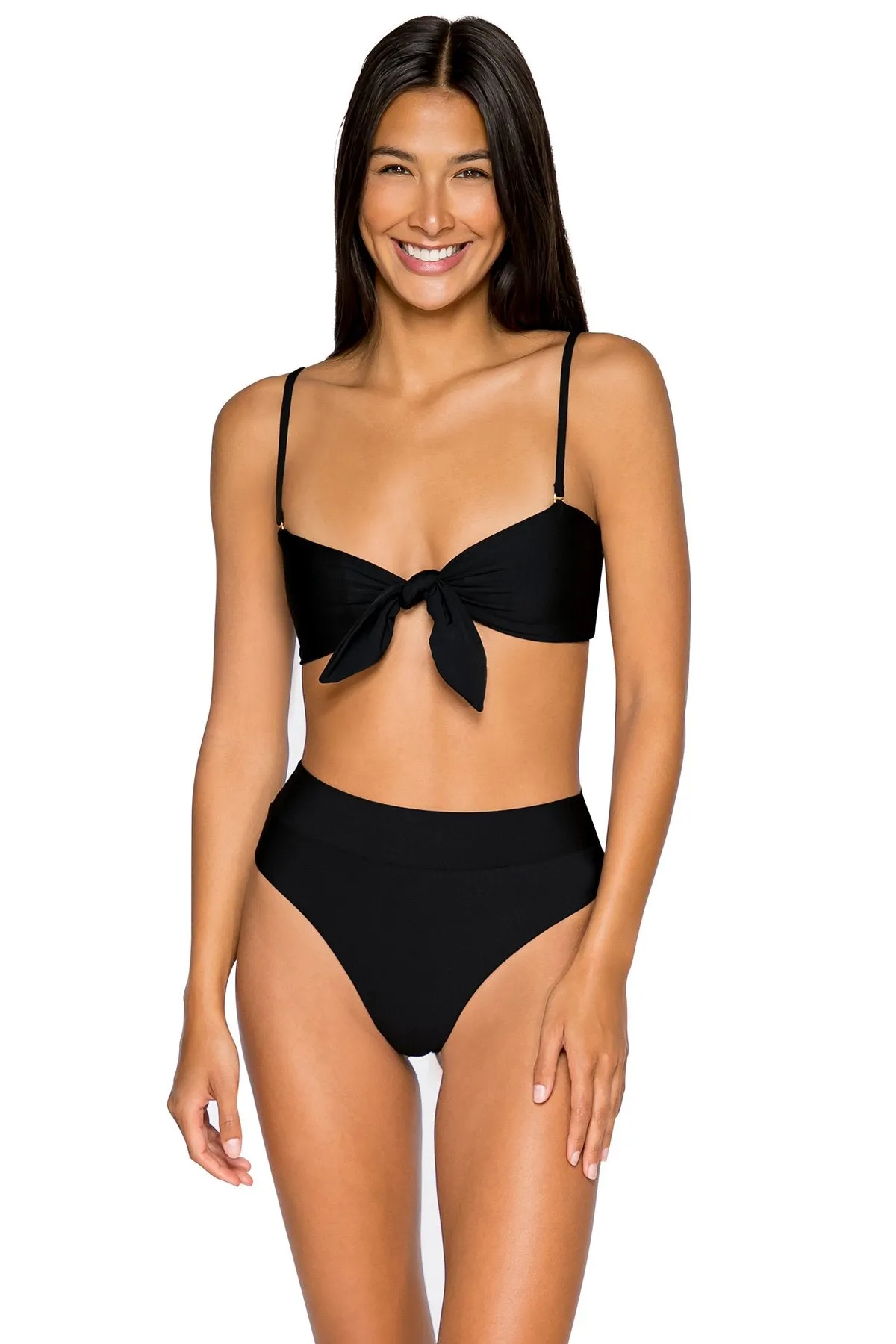 B Swim Black Out Cove Hi-Waist Bottom
