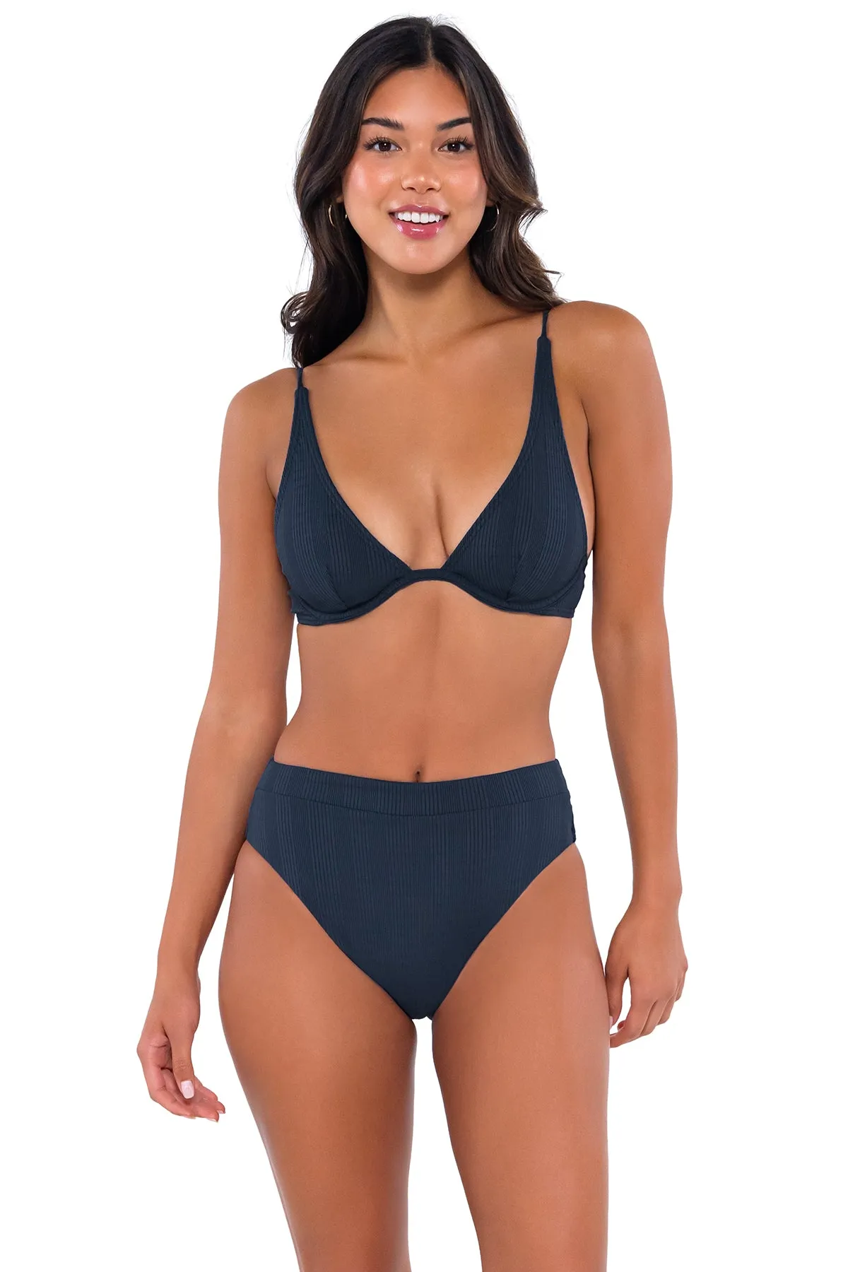 B Swim Navy Baja Rib Margot Bottom