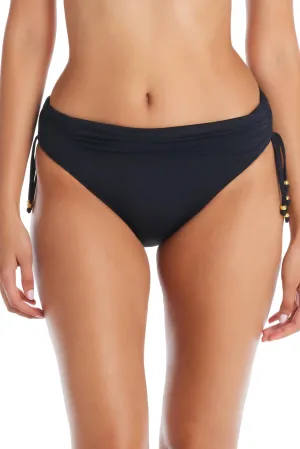Bleu Rod Beattie Kore Black Shirred Tie Side Sarong Hipster Bottom