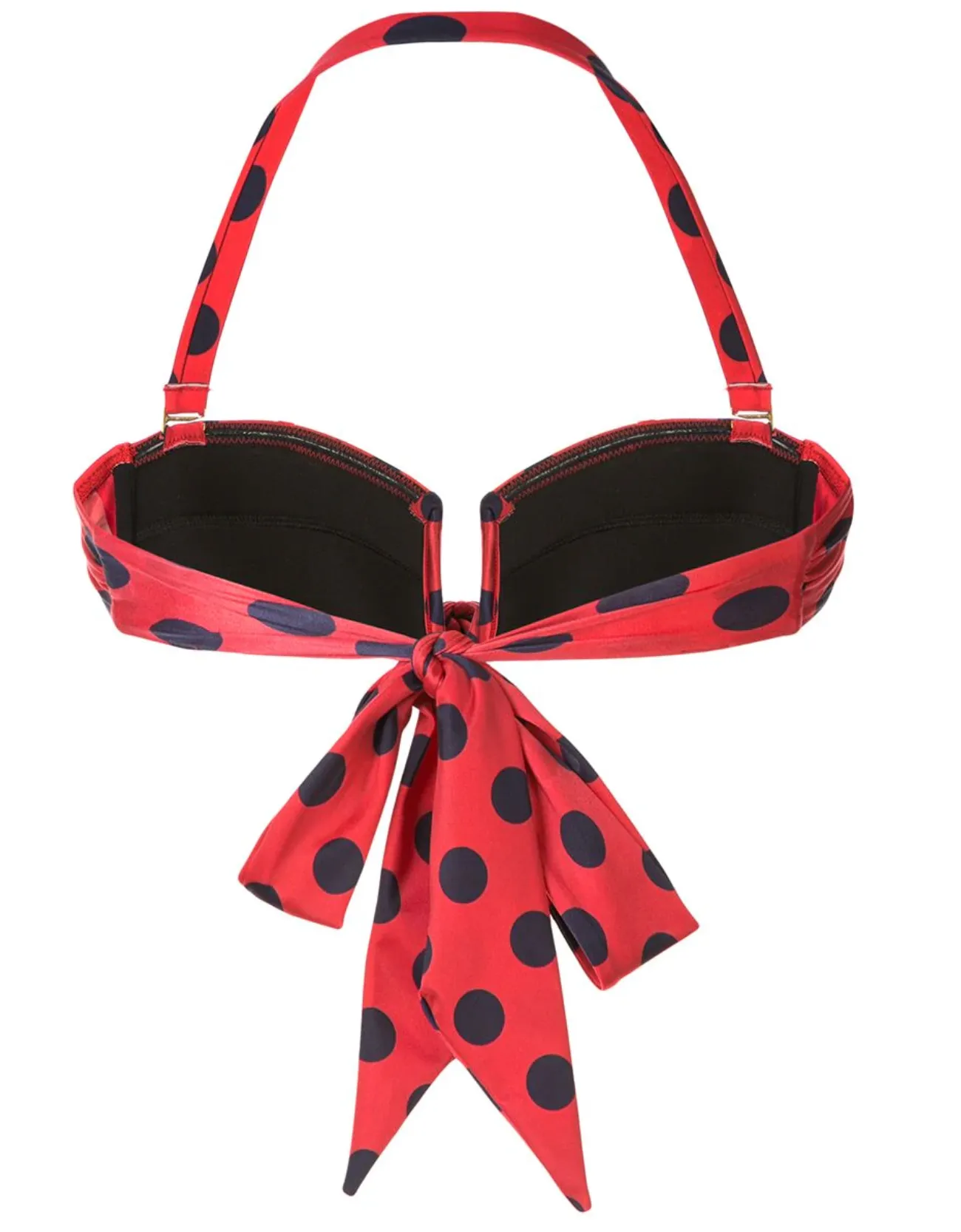 Cerise Deep V Bandeau | Cherry & Indigo Spot