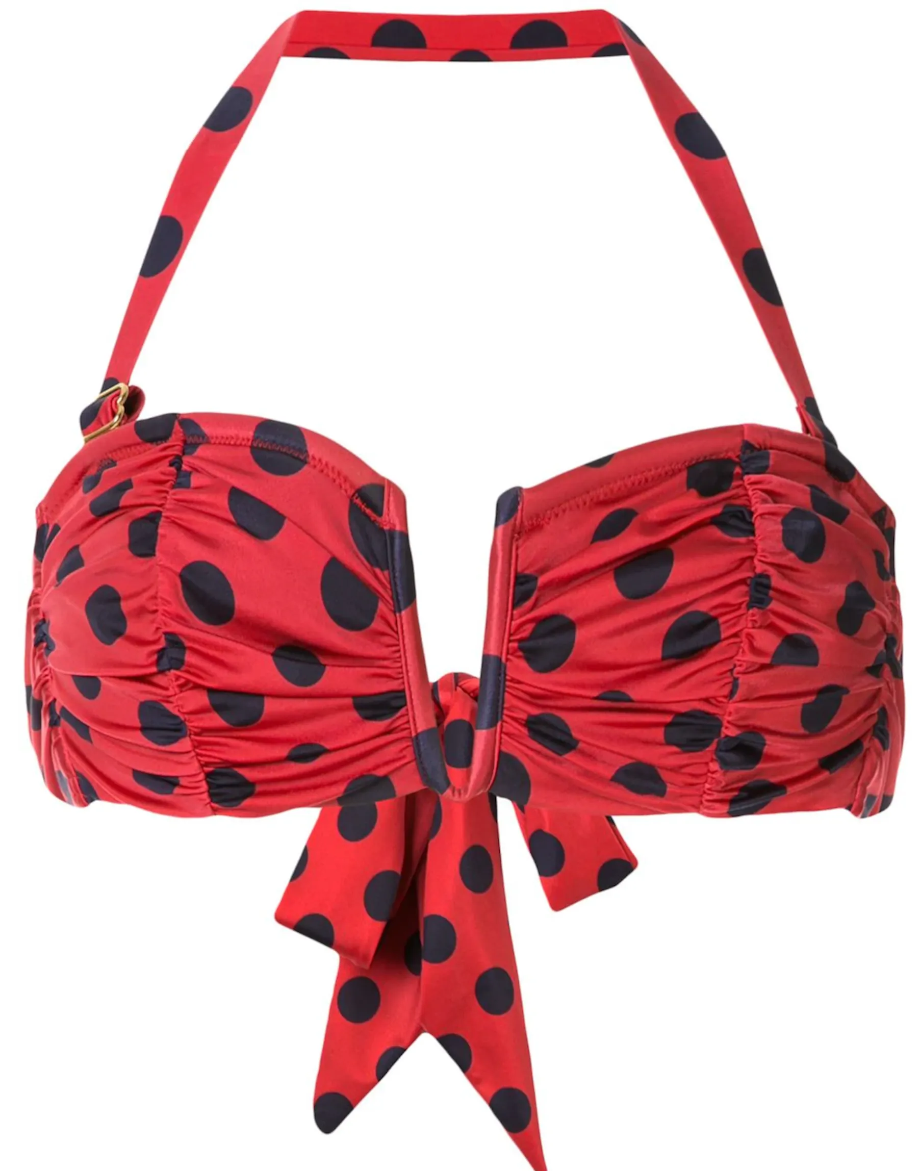 Cerise Deep V Bandeau | Cherry & Indigo Spot