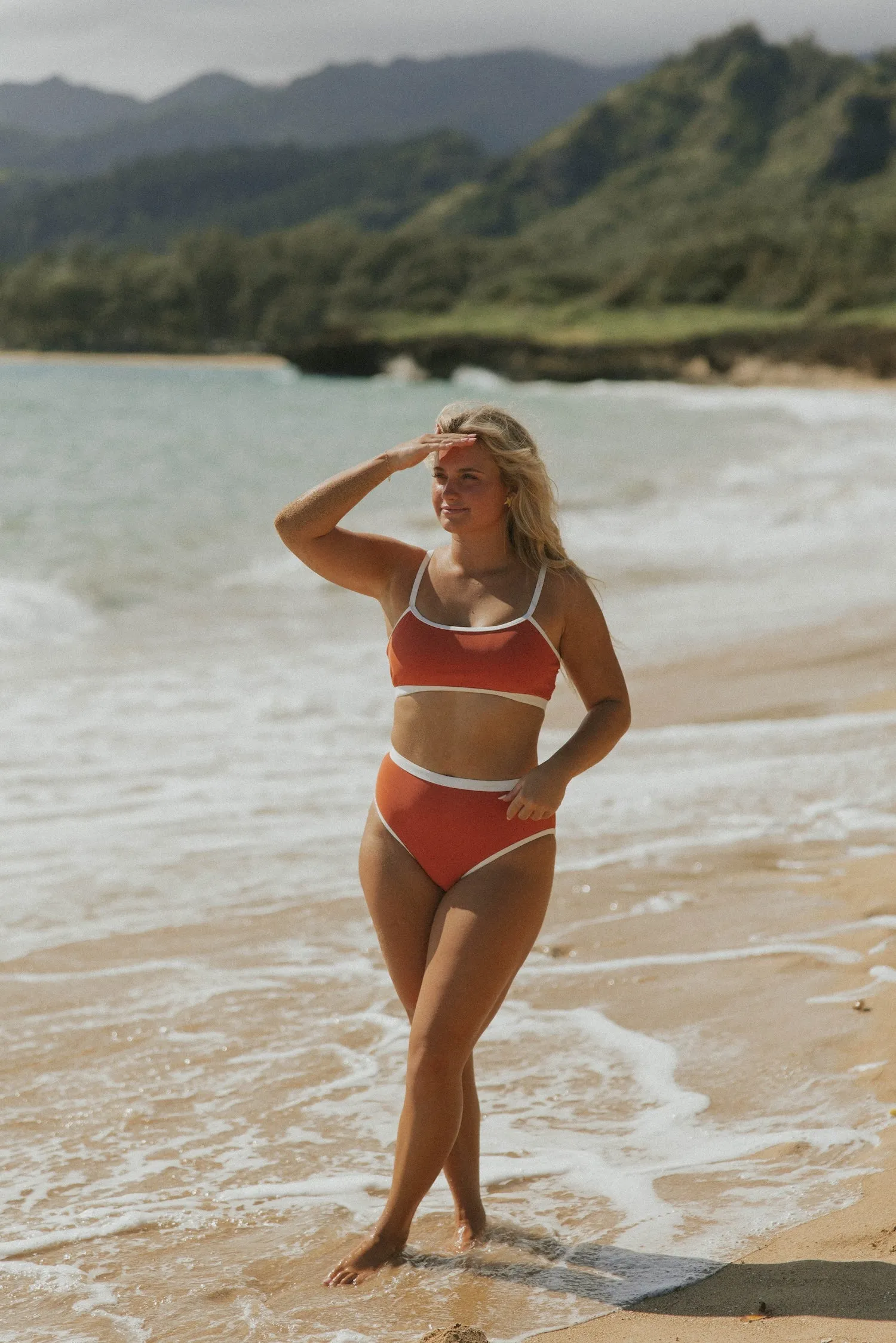 Coral High-Waisted Bottoms