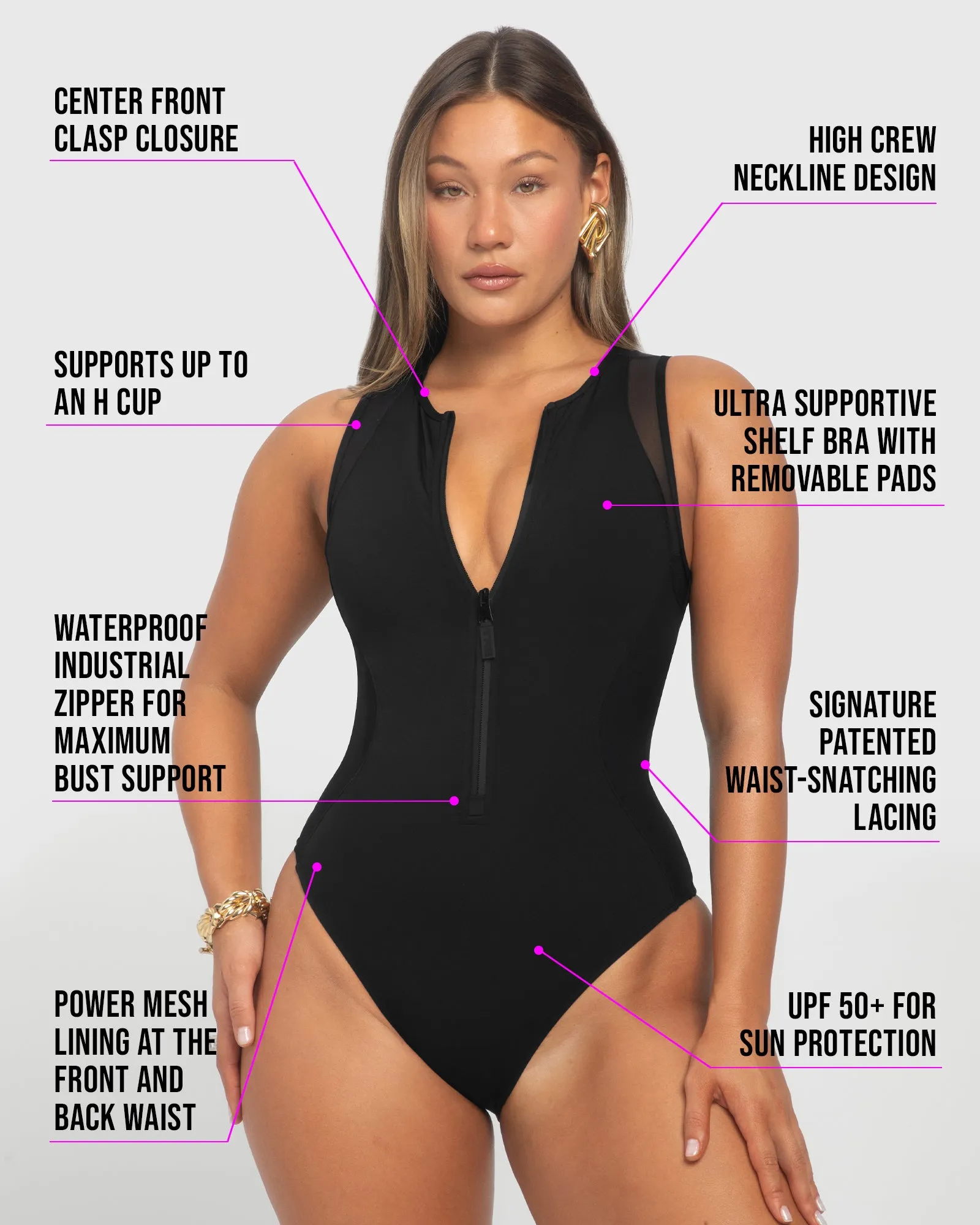 Crewy Surfy - Contour Black/Black Mesh