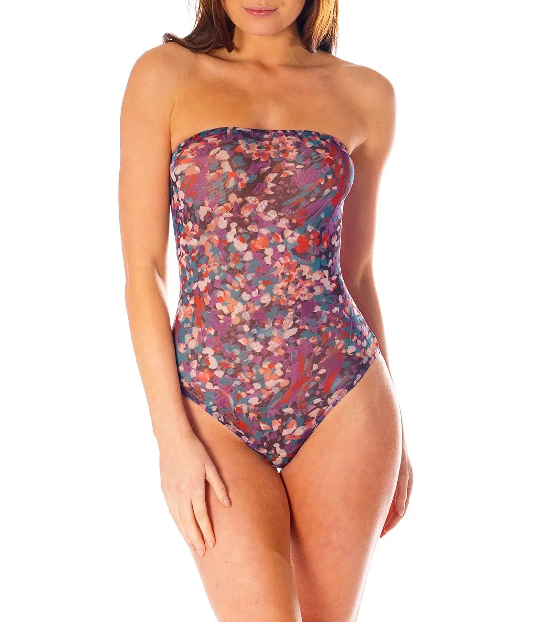 Elba Tan Through Tube Swimsuit