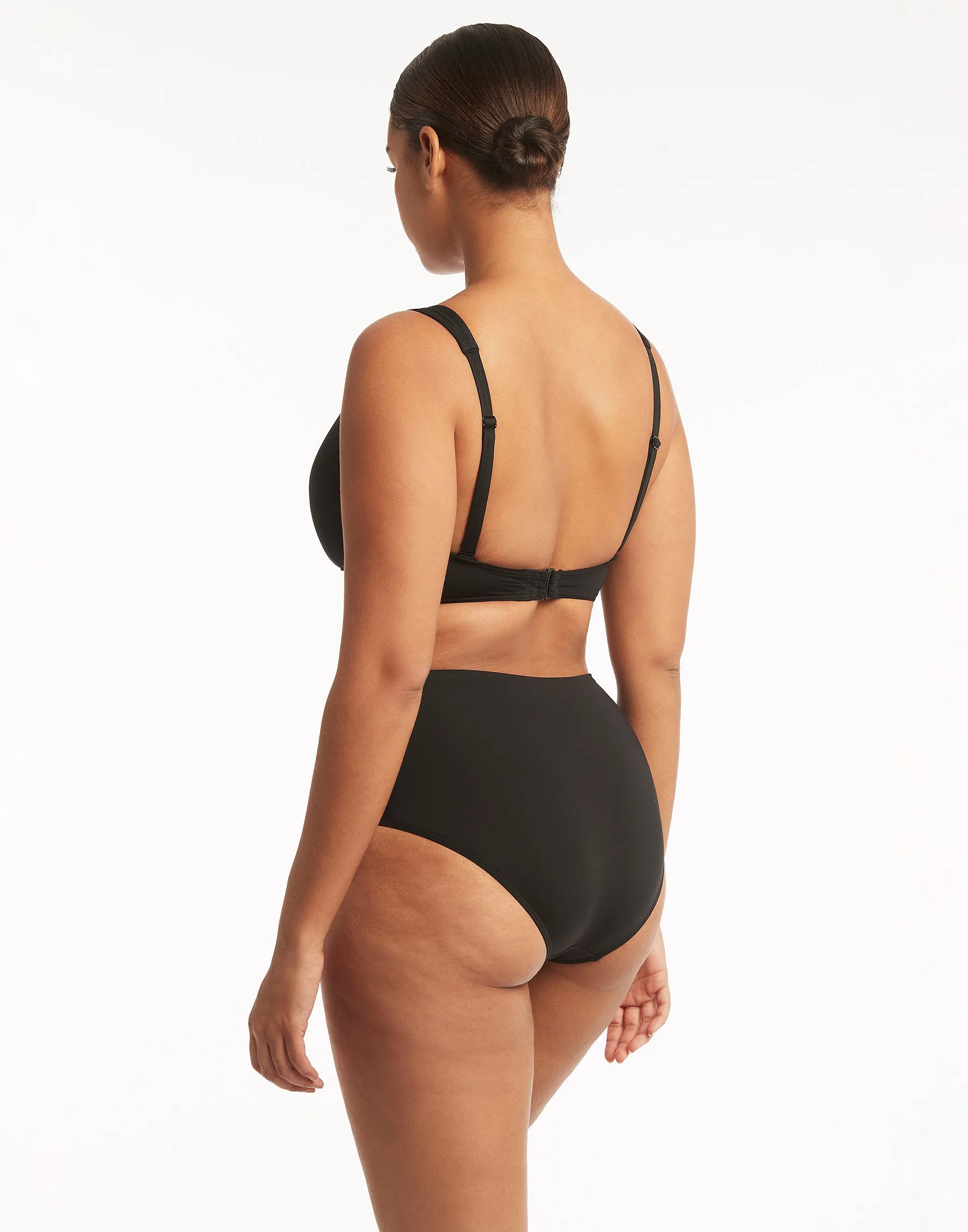 Essentials Multifit Halter Top by Sea Level - Black