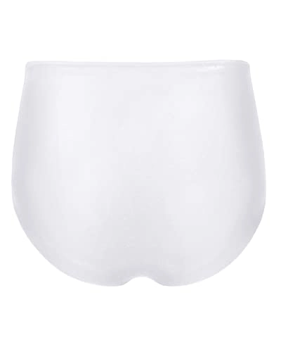 Full Coverage High Waisted Bikini Shirred Tankinis Brief-White