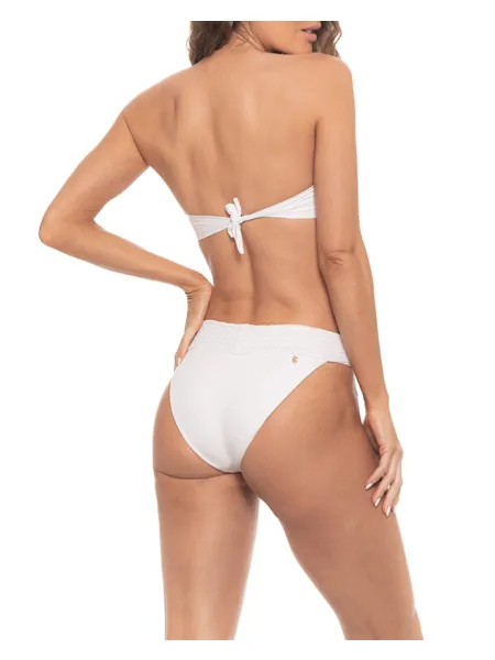 Guria White Lace Overlay High Cut Banded Bottom