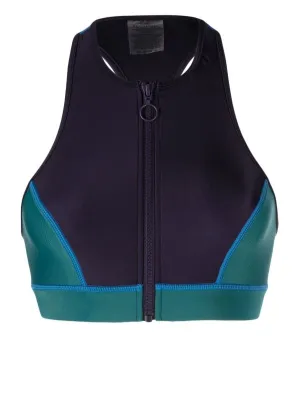 HIGH NECK RACER TOP | NAVY & GREEN