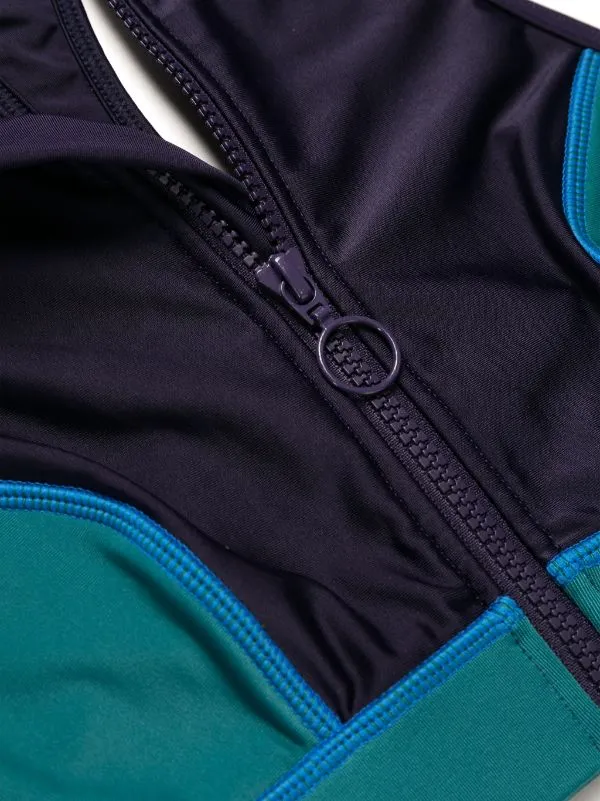 HIGH NECK RACER TOP | NAVY & GREEN