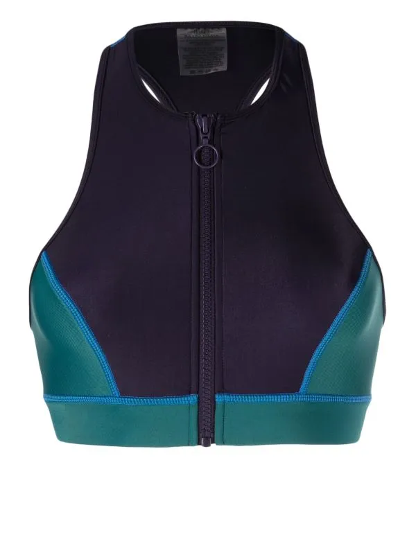 HIGH NECK RACER TOP | NAVY & GREEN