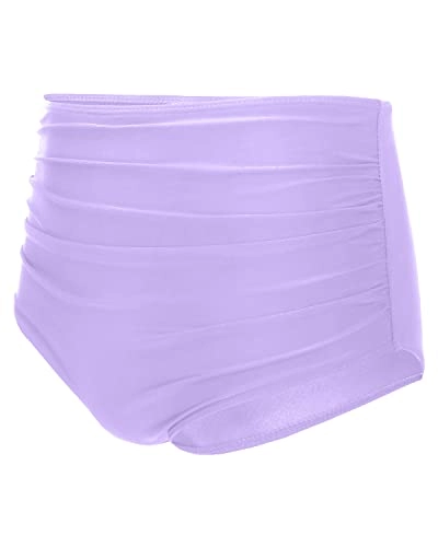 High Waisted Swim Shorts with Retro Ruching and Tankini Briefs for Women