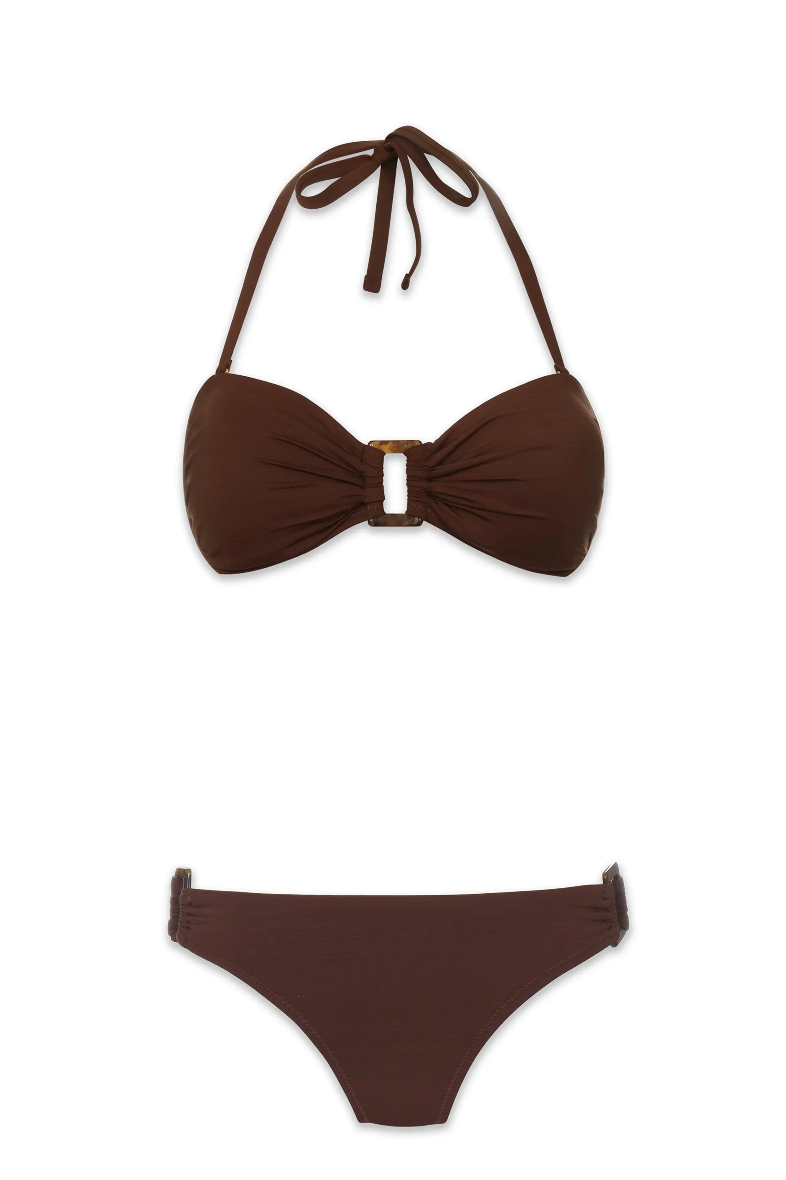 Hook Back Tortoise Bandeau  |  Textured Chocolate Brown