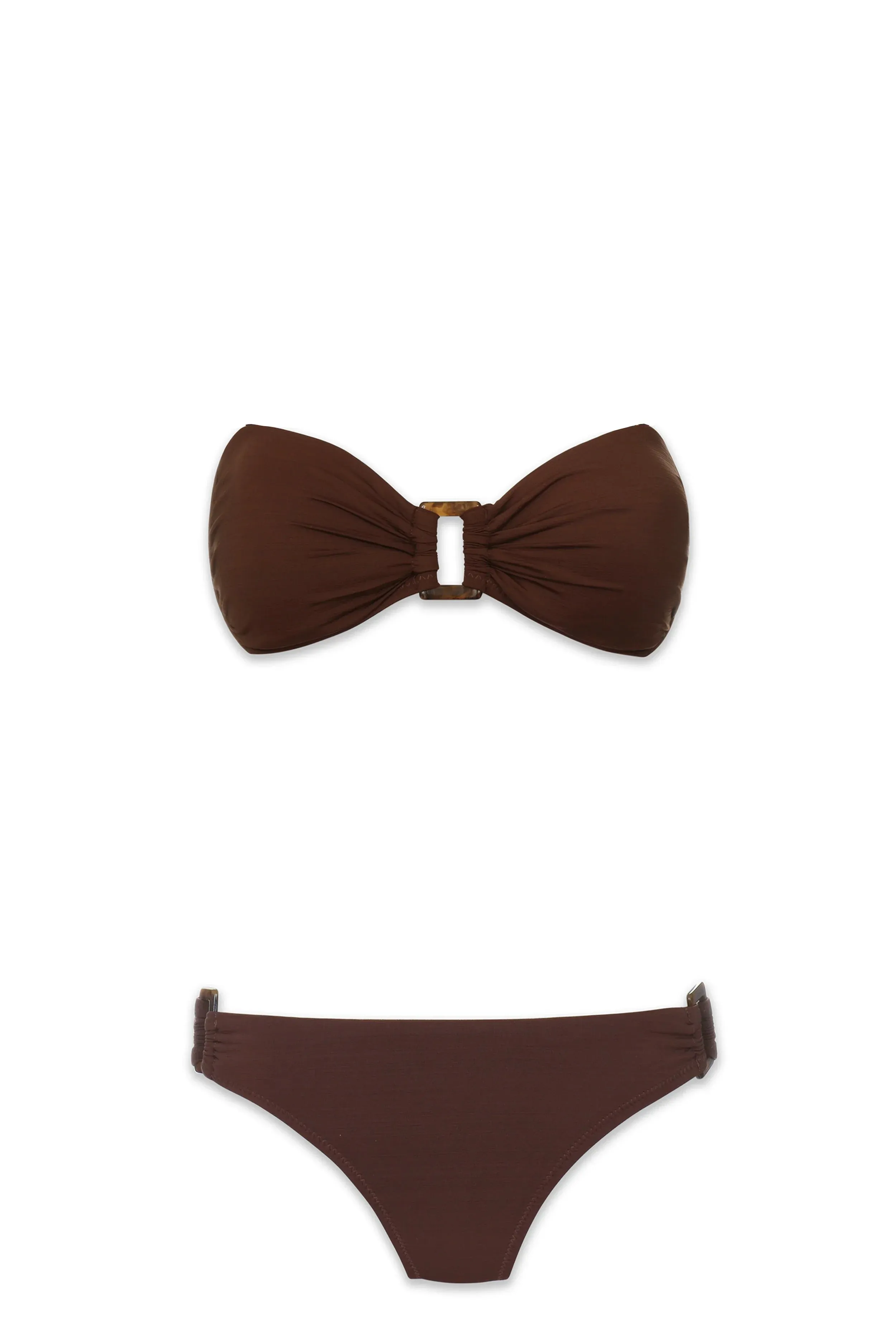 Hook Back Tortoise Bandeau  |  Textured Chocolate Brown
