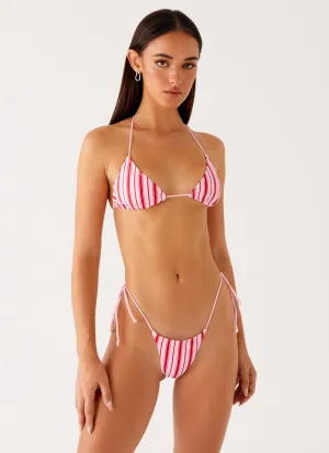 Jaspa Bikini Top - Pink Stripe