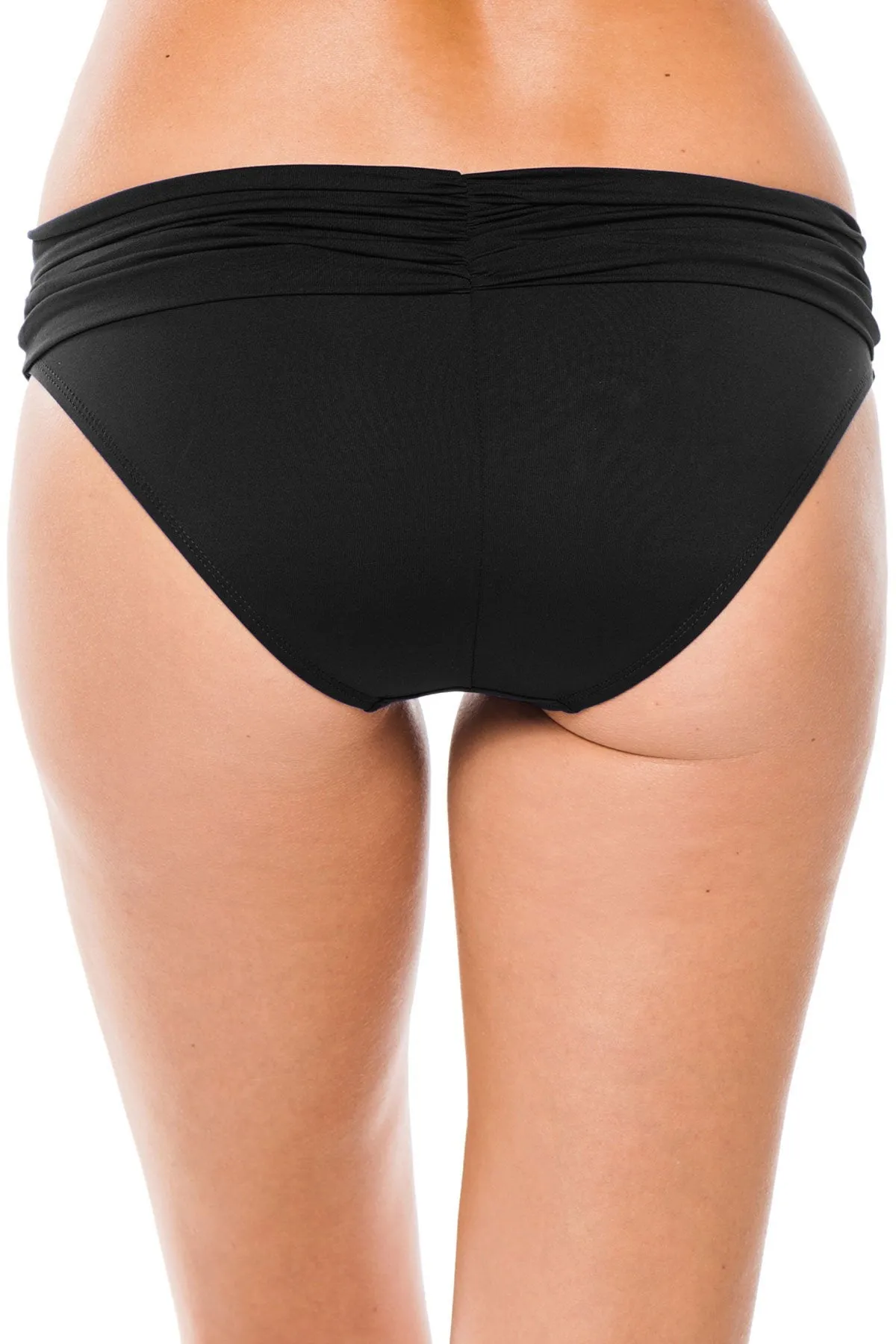 La Blanca Black Shirred Band Hipster Bottom