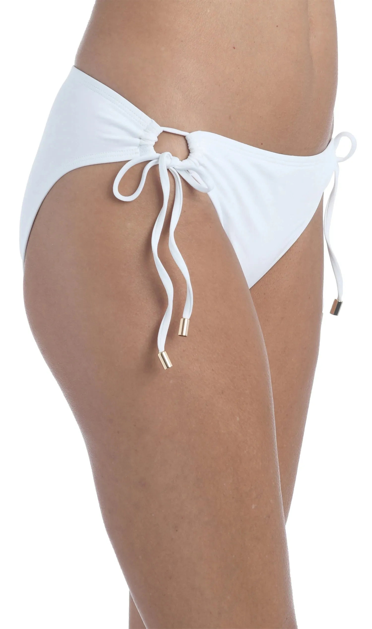 La Blanca White Adjustable Loop Hipster Bottom