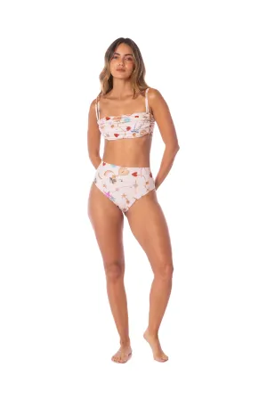 Lucky Charm Ruched Straight Bikini Top