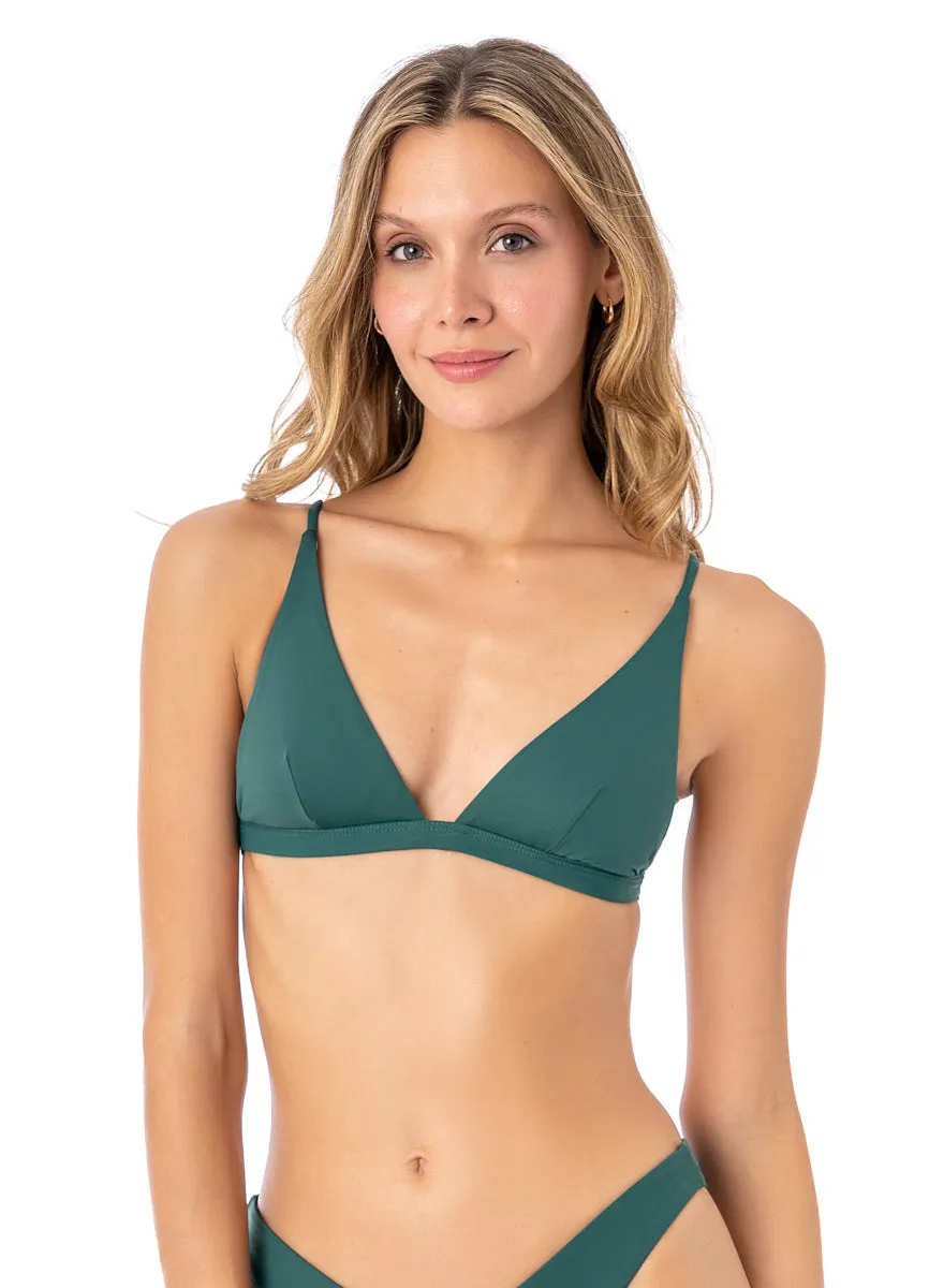Maaji Brunswick Green Ivy Fixed Triangle Bikini Top