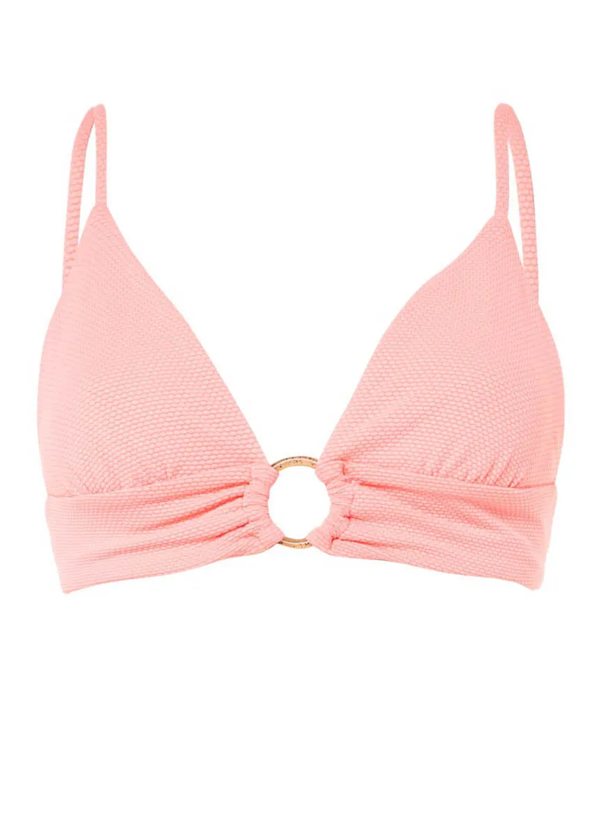 Maaji Coral Salmon Shine Long Line Triangle Bikini Top