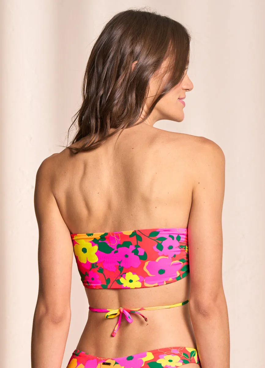 Maaji Crayonflower Key Strapless Bandeau Bikini Top