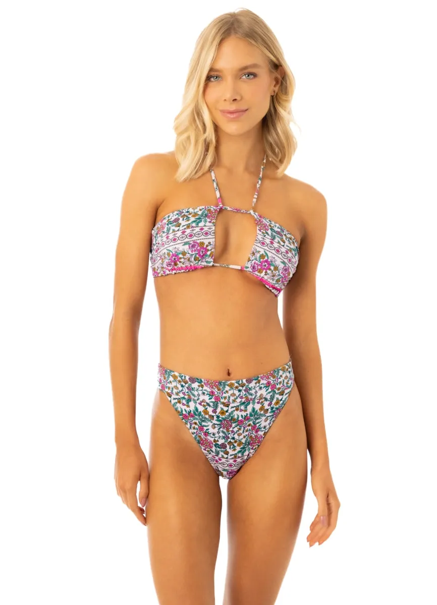 Maaji Ornamental Vintage Zefora High Rise/High Leg Bikini Bottom