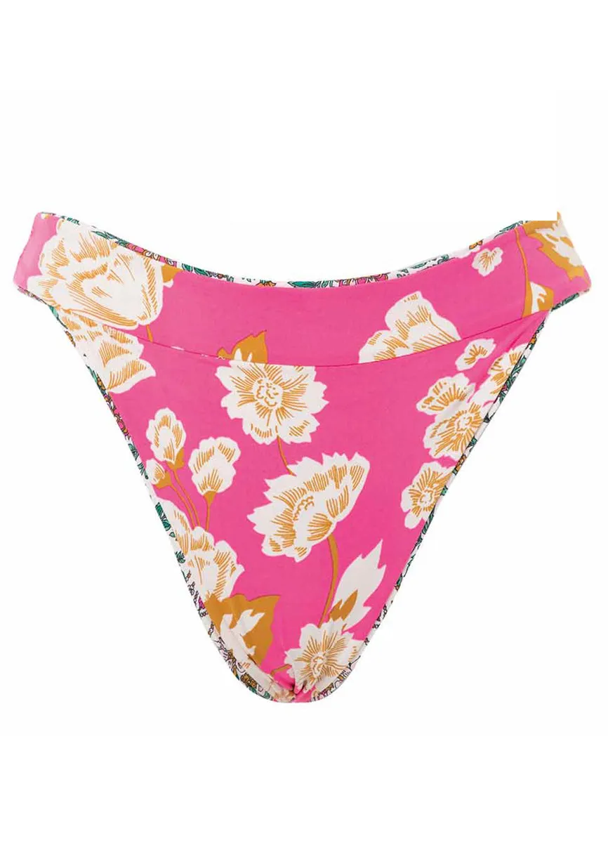 Maaji Ornamental Vintage Zefora High Rise/High Leg Bikini Bottom