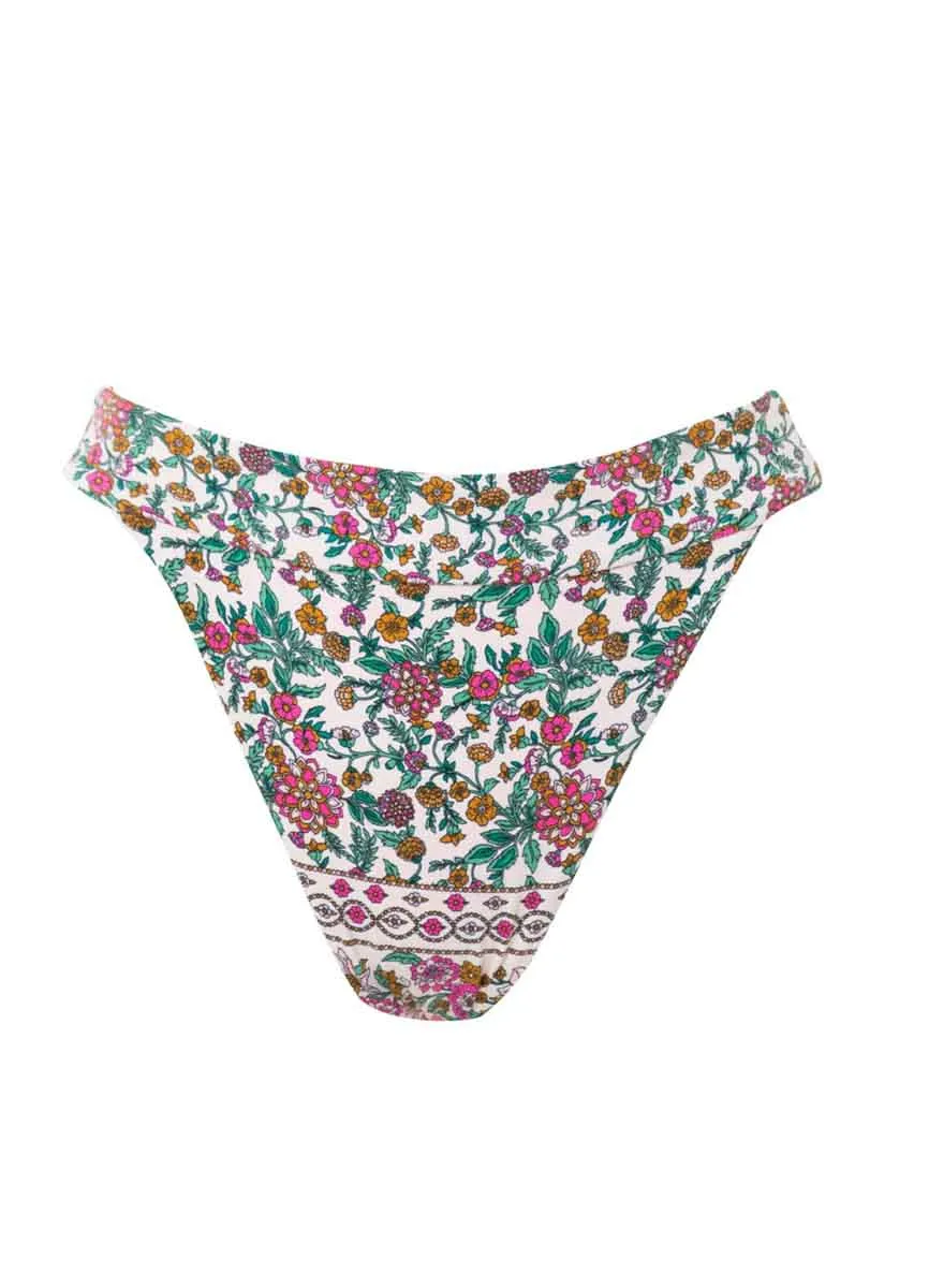 Maaji Ornamental Vintage Zefora High Rise/High Leg Bikini Bottom