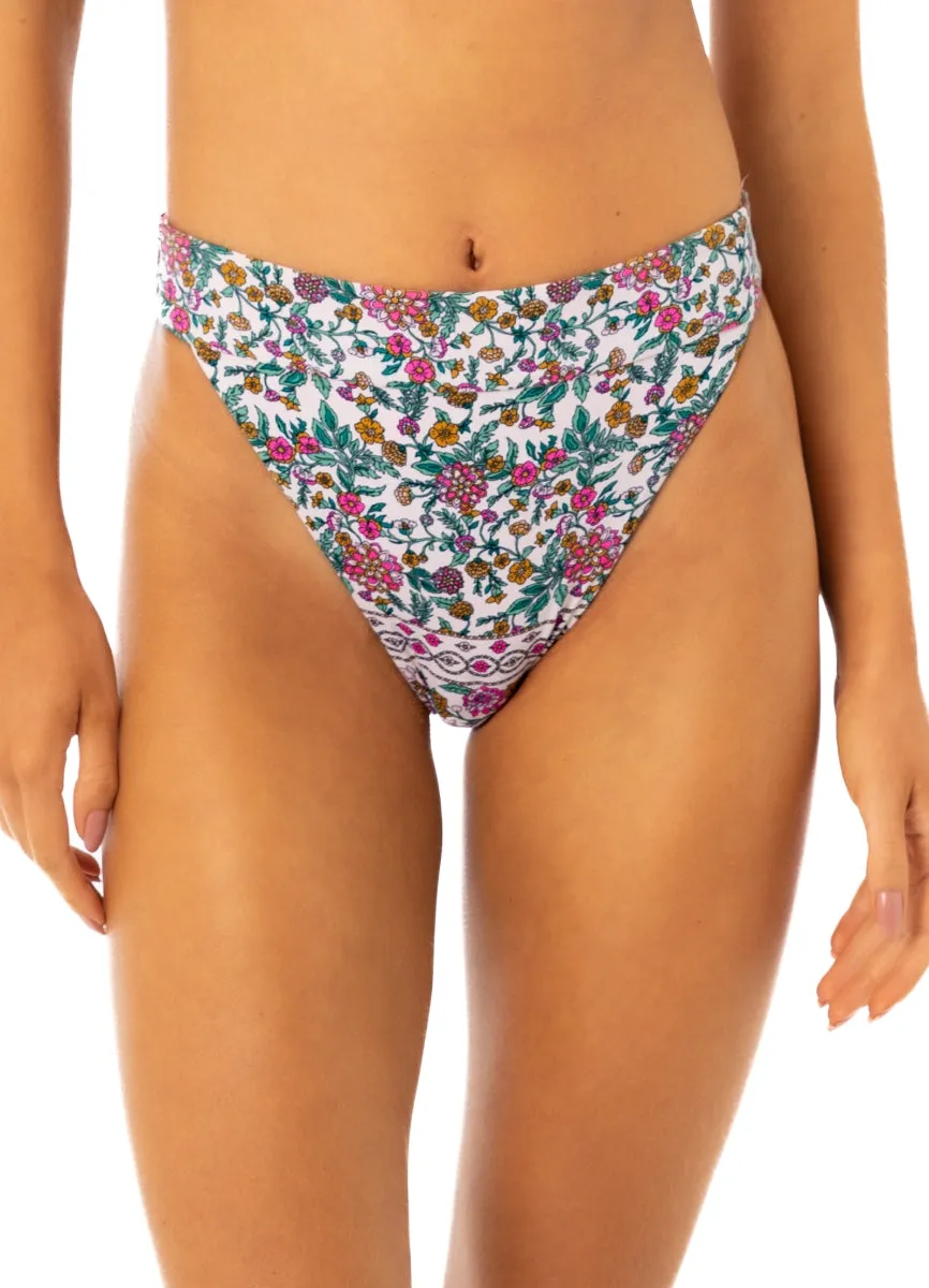 Maaji Ornamental Vintage Zefora High Rise/High Leg Bikini Bottom