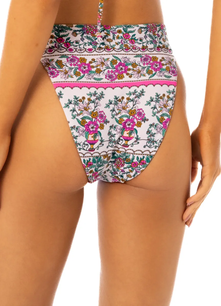 Maaji Ornamental Vintage Zefora High Rise/High Leg Bikini Bottom