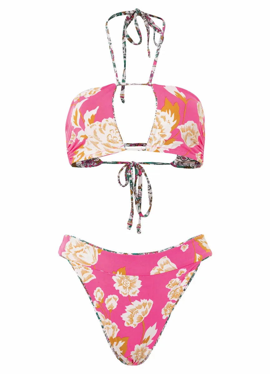 Maaji Ornamental Vintage Zefora High Rise/High Leg Bikini Bottom