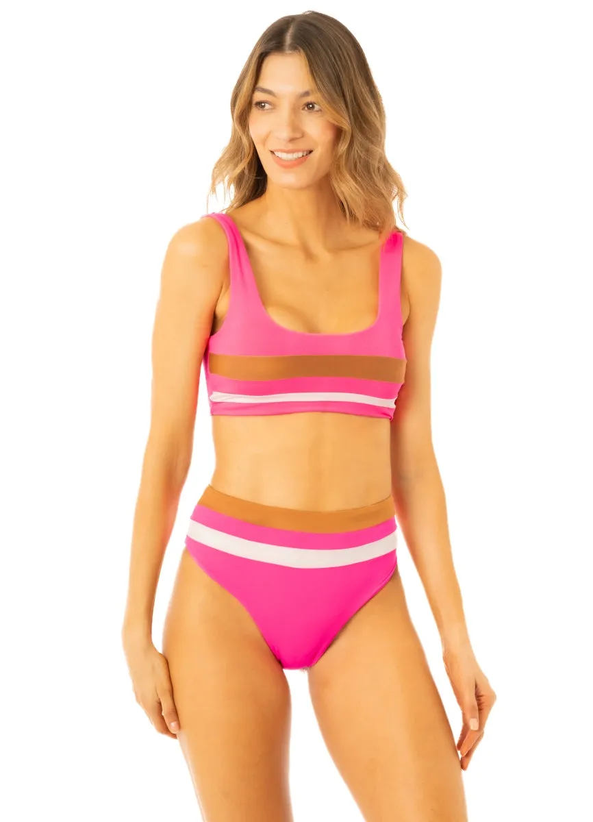 Maaji Radiant Pink Suzy Babe High Rise Bikini Bottom