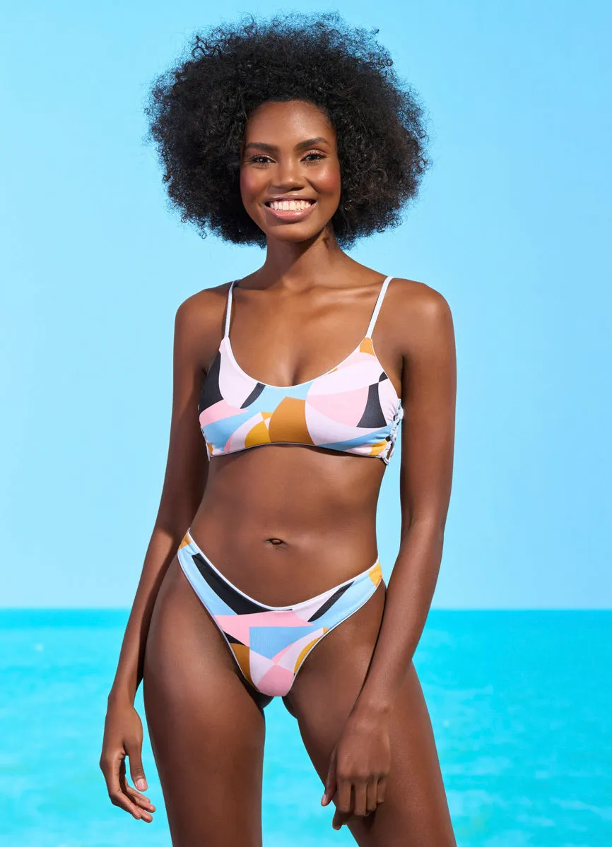 Maaji Stone Blue Gliter Sporty Bralette Bikini Top
