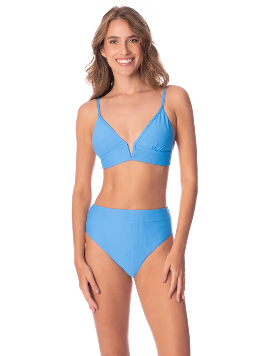 Maaji Stone Blue Suzy Q High Rise Classic Bikini Bottom