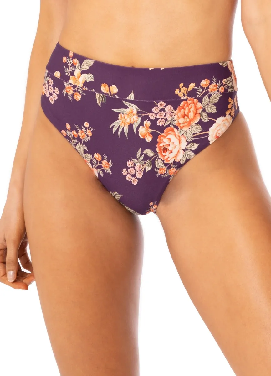 Maaji Vintage Flower Suzy Q High Rise/High Leg Bikini Bottom