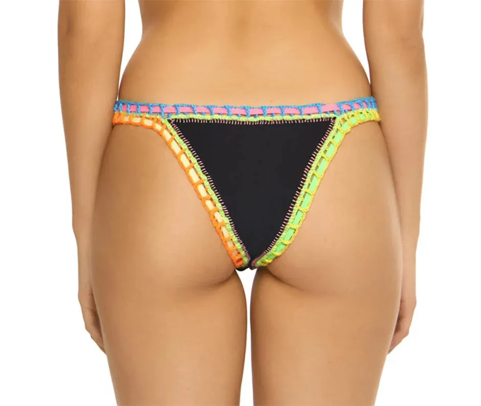 PQ Swim Ferrarini Black Crochet Bottom