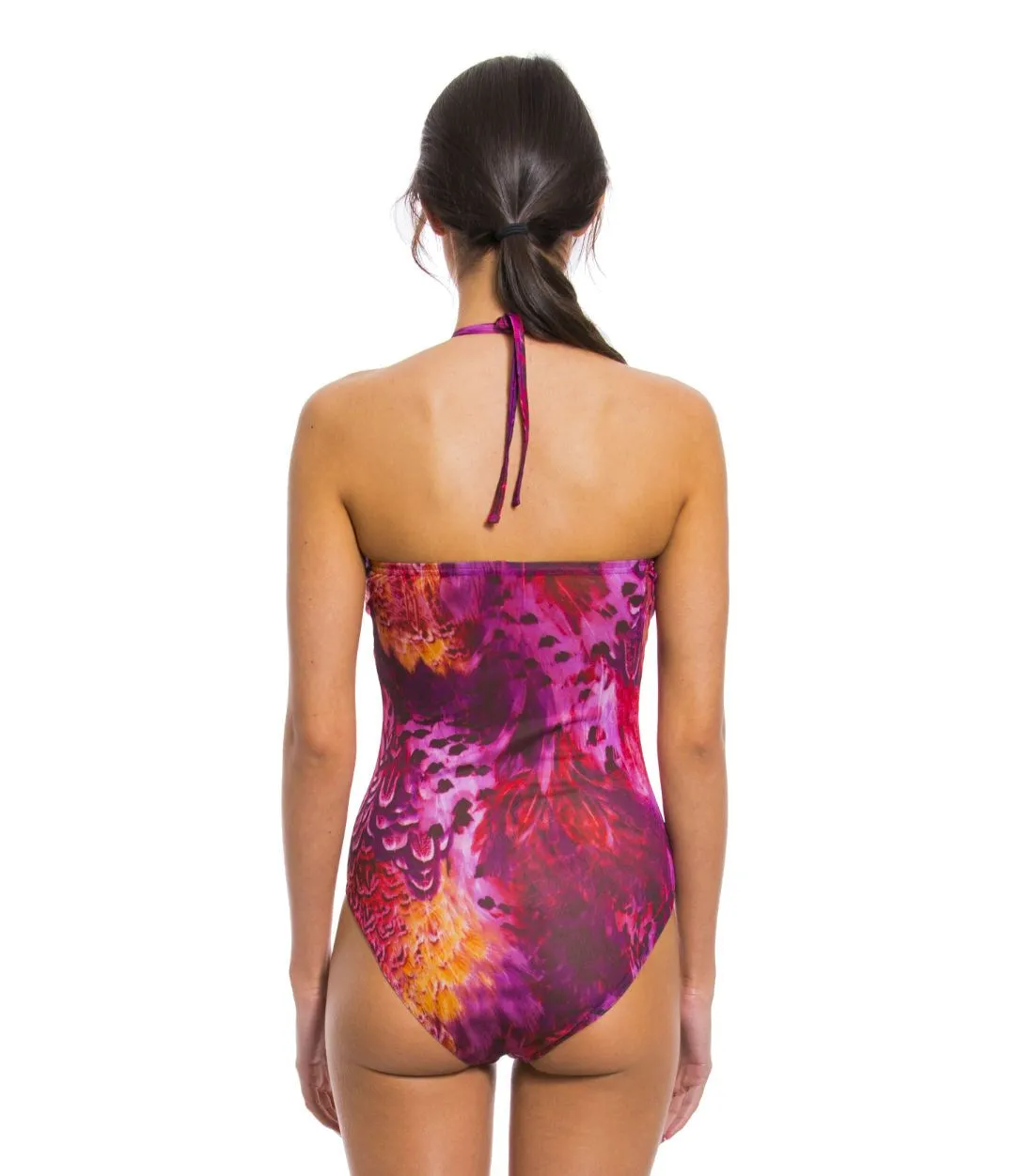 Purple Amalfi Tan Through Tube Swimsuit