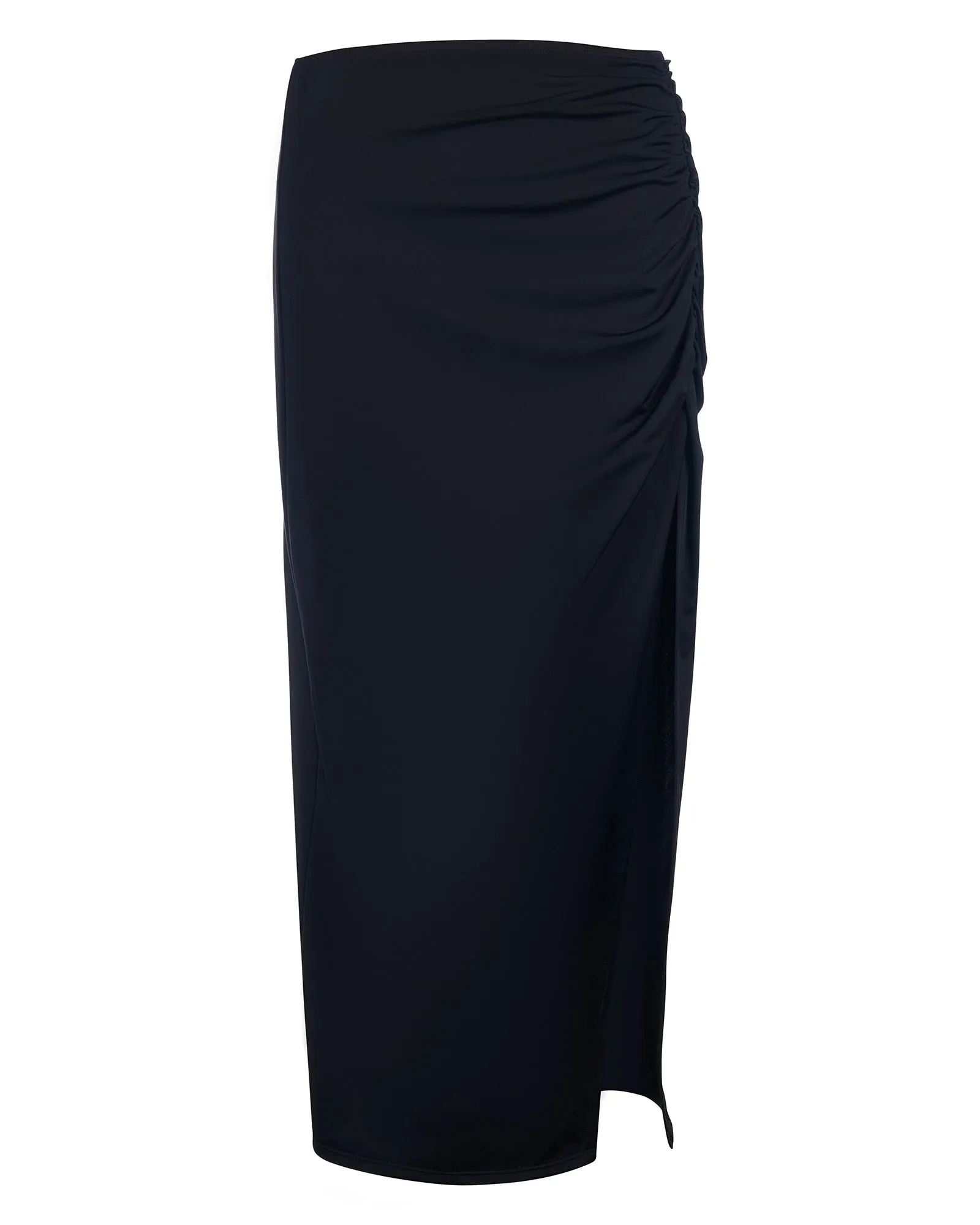 Ruched Midi Skirty - Black