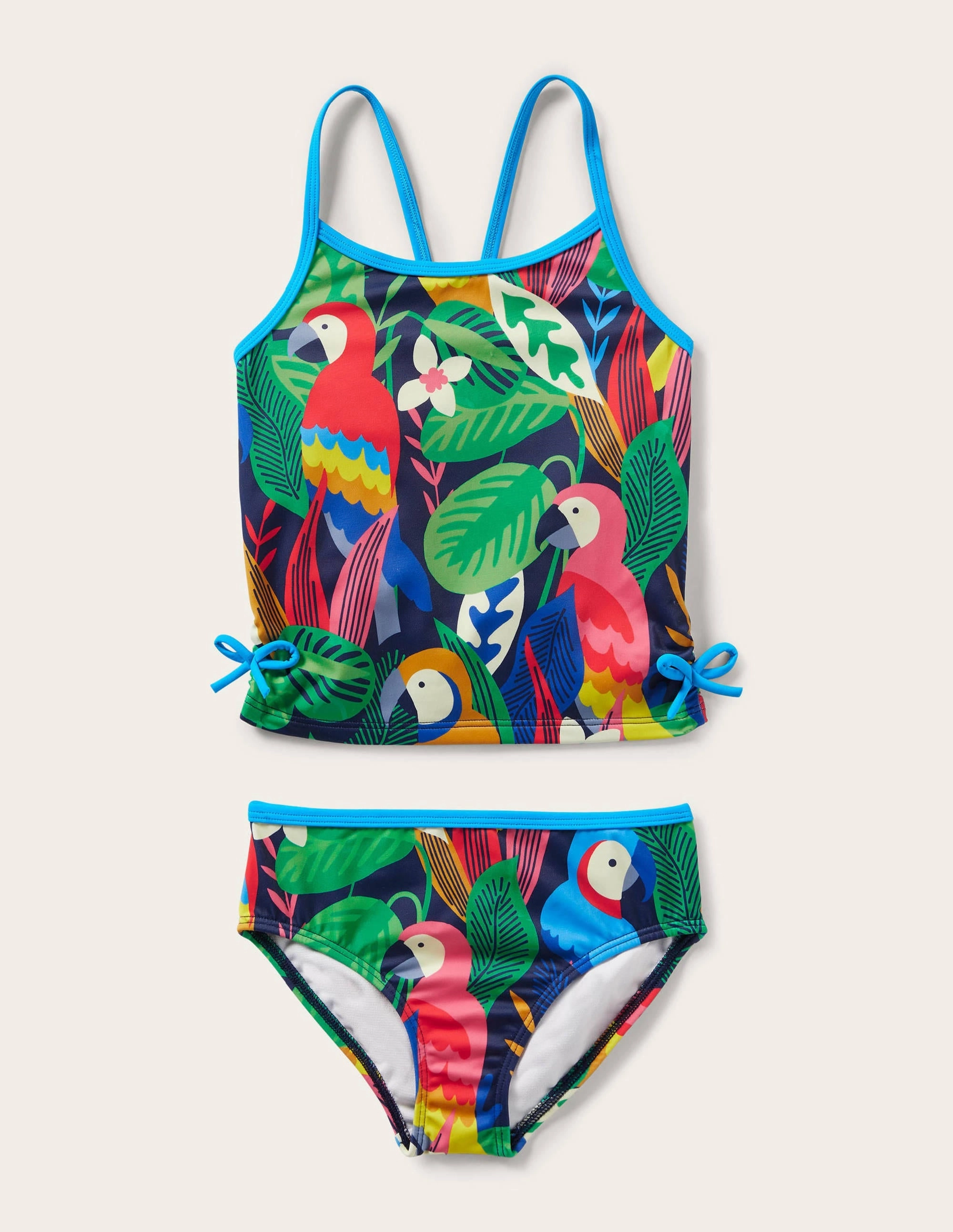 Ruched Tankini Set-Multi Rainbow Rainforest