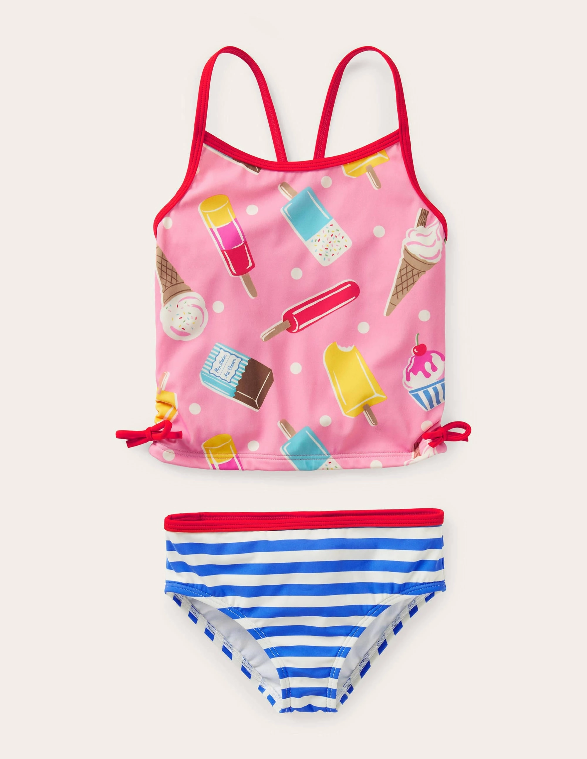 Ruched Tankini Set-Pink Lemonade Ice Cream Spot