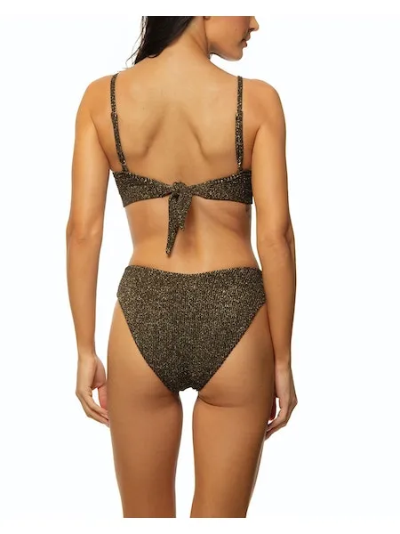 SALE Guria Crinkle Lurex Black Padded Underwire Top