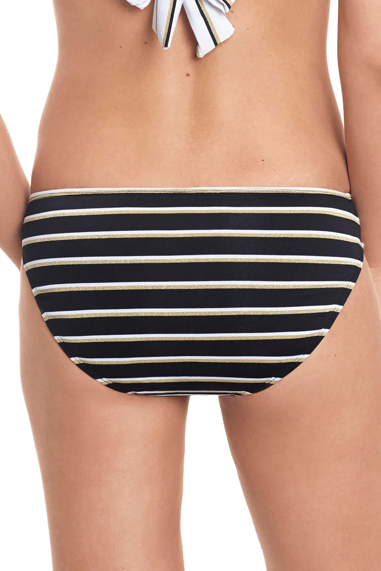 SALE Ralph Lauren Lurex Stripe Black Ring Front Hipster Bottom