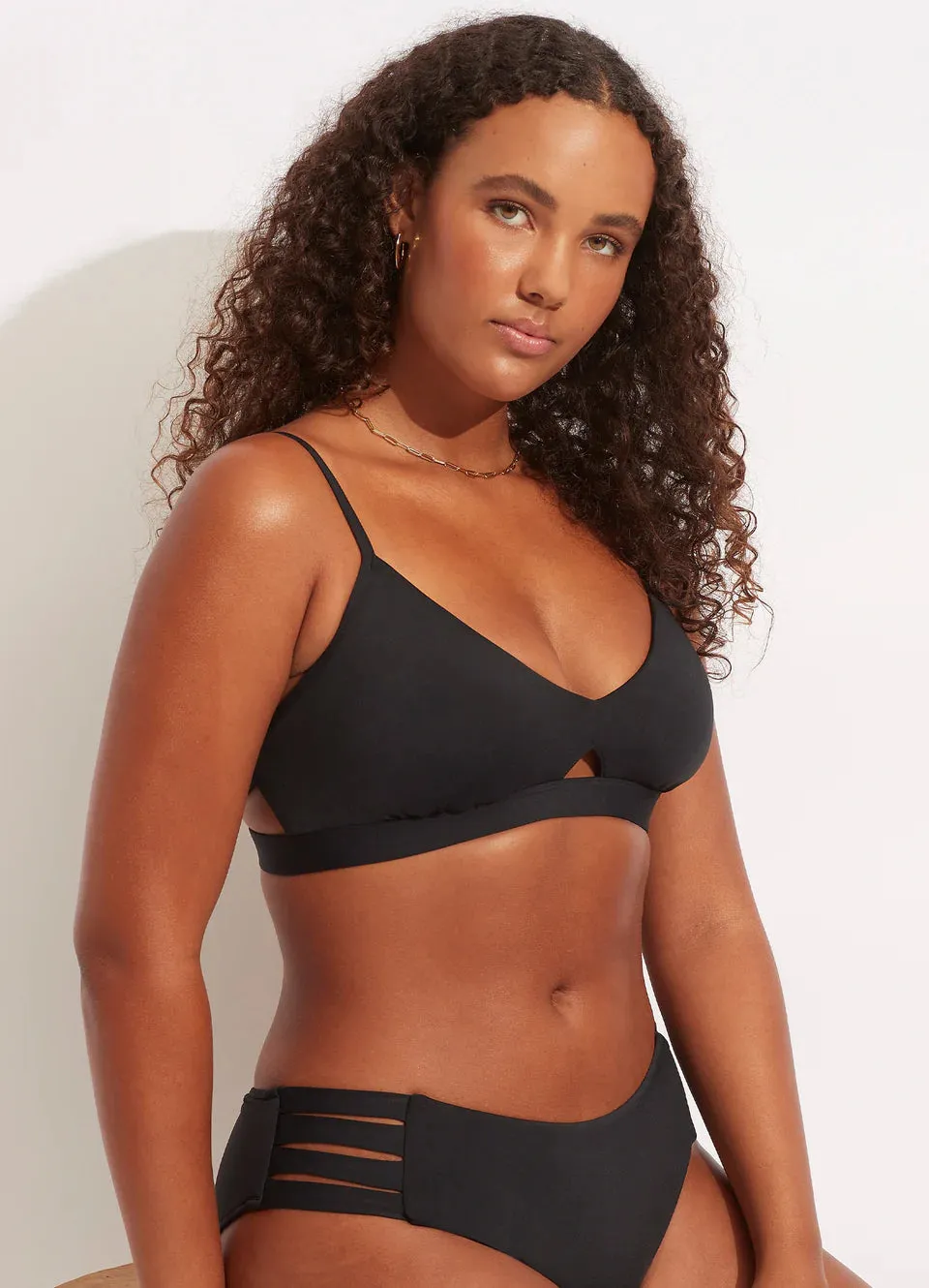 SALE Seafolly Collective Black Hybrid Bralette Top
