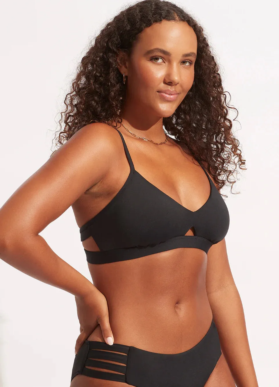 SALE Seafolly Collective Black Hybrid Bralette Top