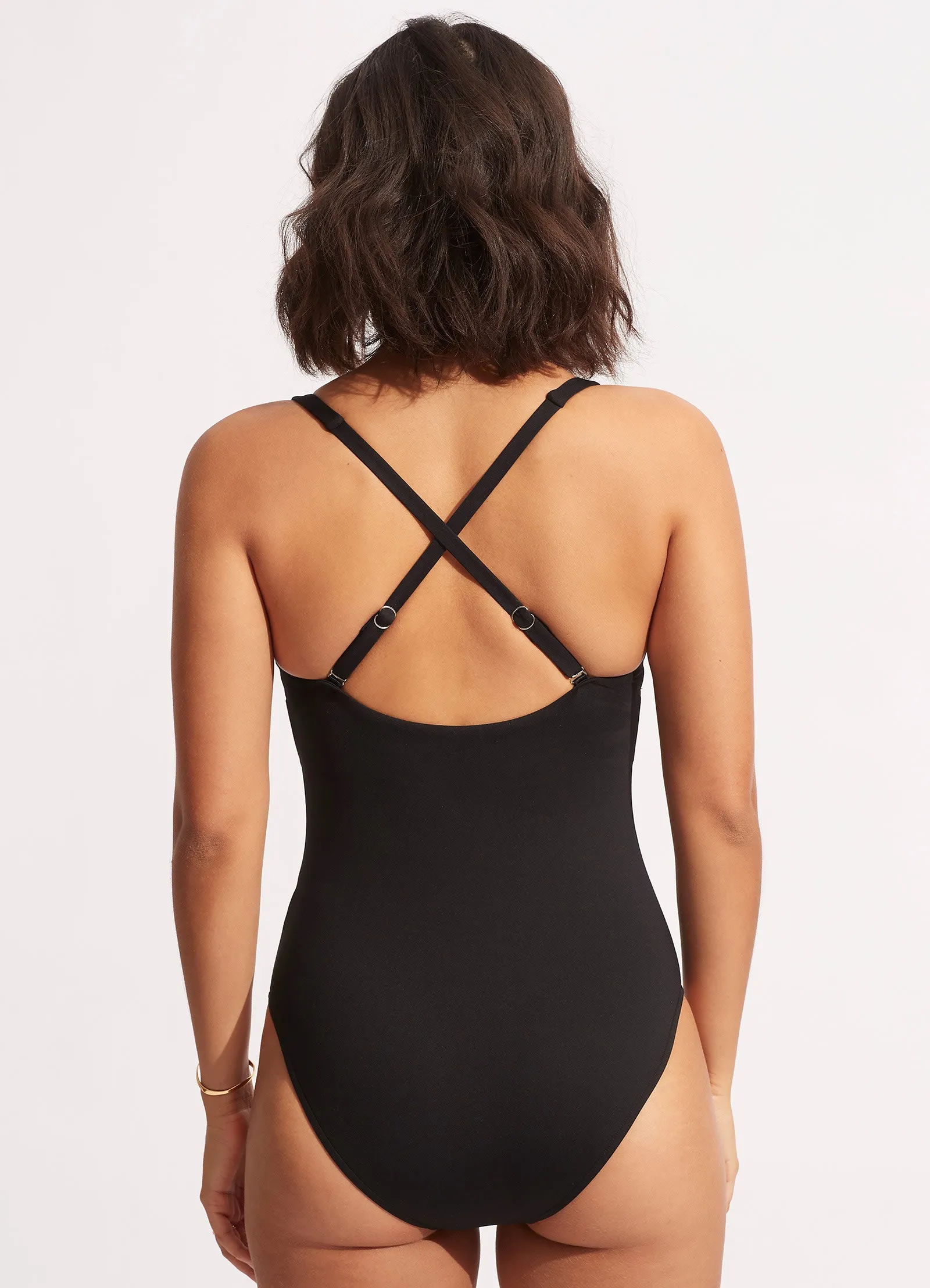 Sun Stripe One Piece - Black