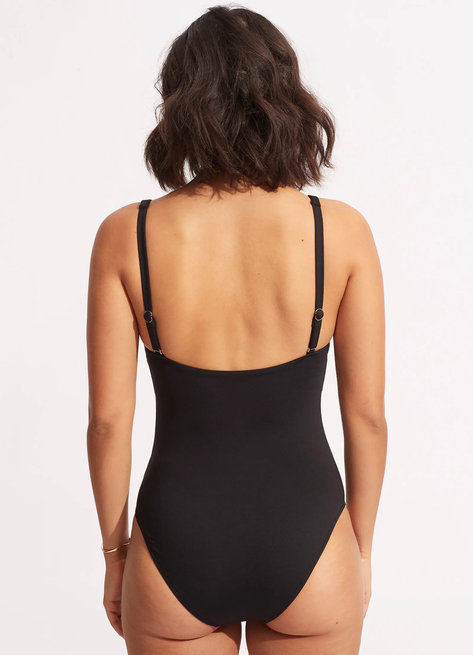 Sun Stripe One Piece - Black