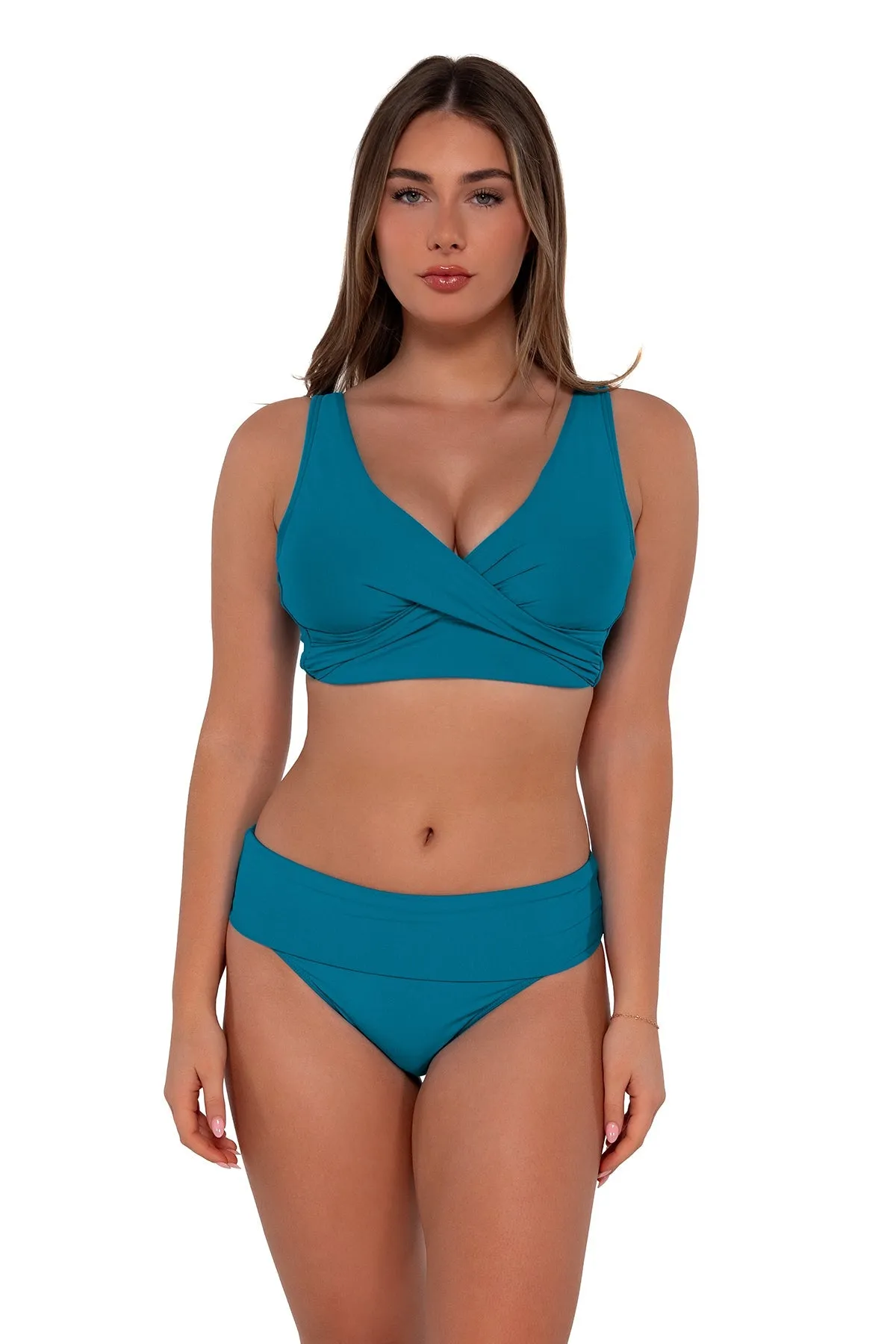 Sunsets Avalon Teal Hannah High Waist Bottom