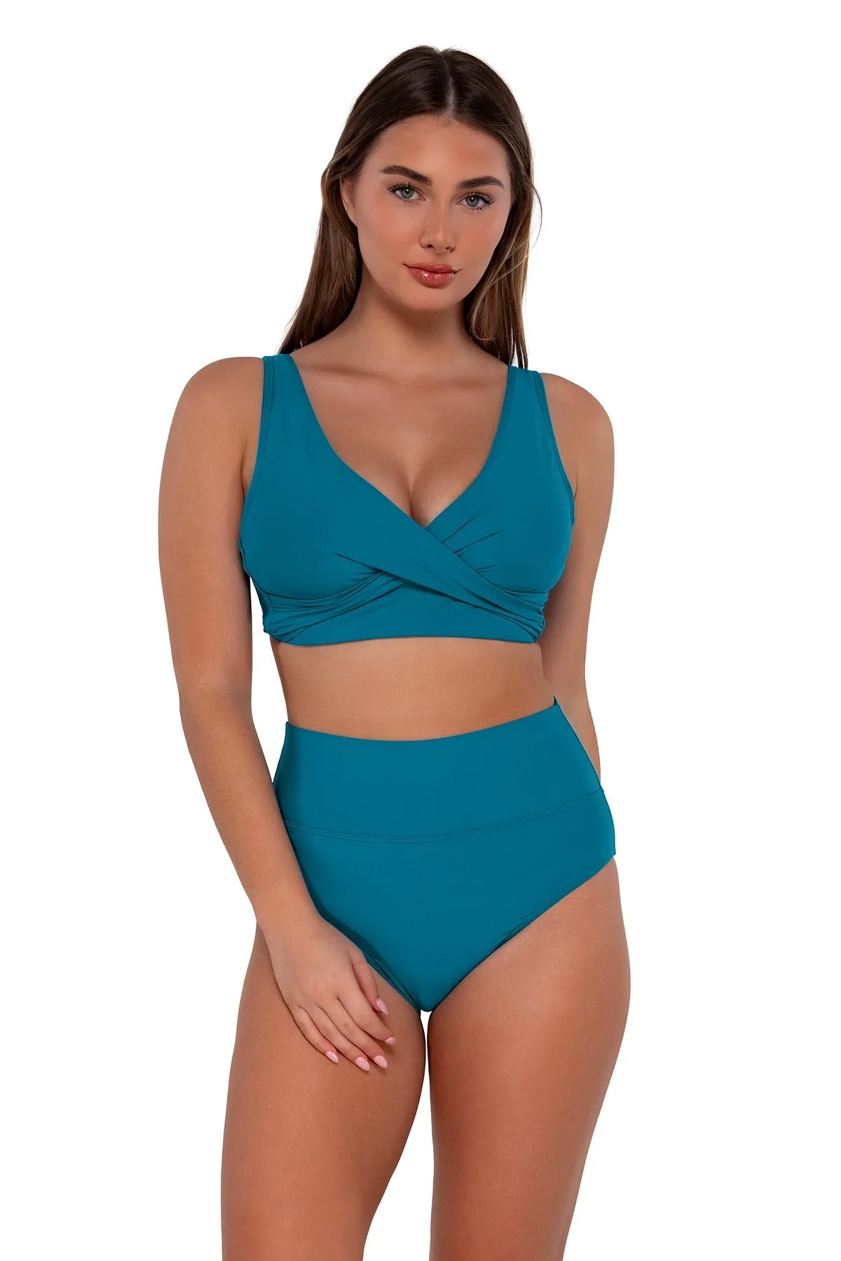 Sunsets Avalon Teal Hannah High Waist Bottom